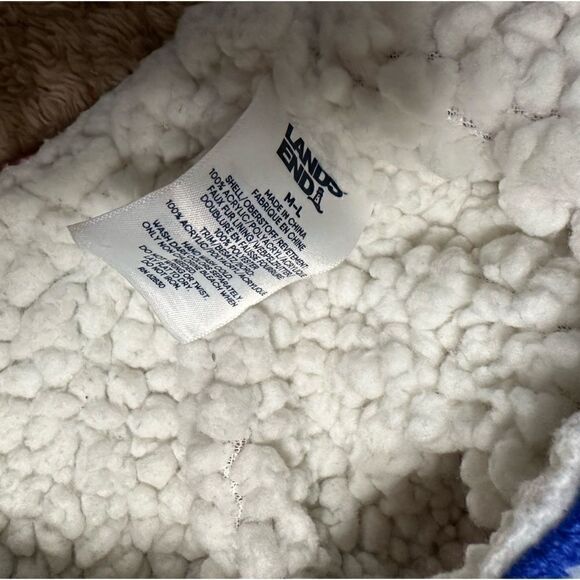 Lands End Pink striped Peruvian fleece lined bobble hat - Picture 5 of 5